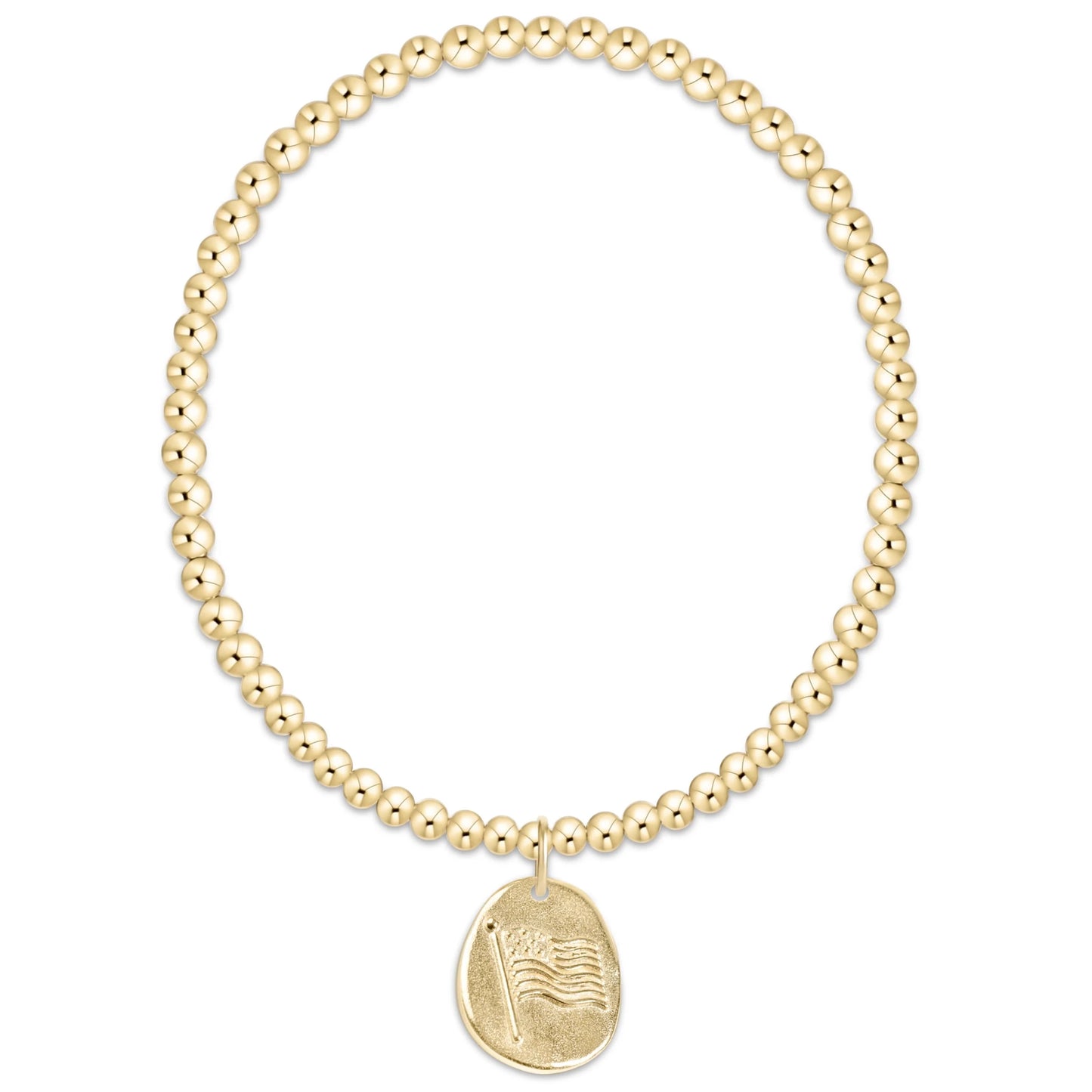 Classic Gold 3mm Bracelet - Inspire America Gold Disc - She Chester