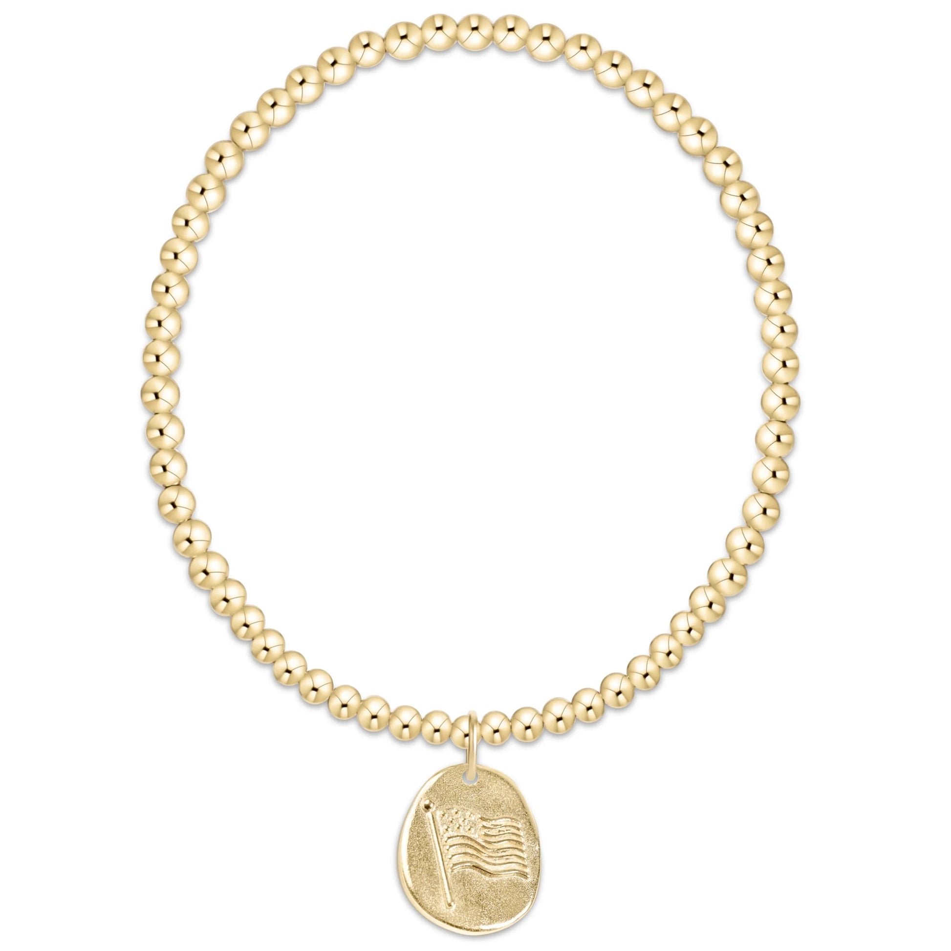 Classic Gold 3mm Bracelet - Inspire America Gold Disc - She Chester