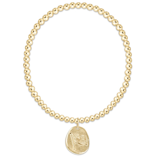 Classic Gold 3mm Bracelet - Inspire America Gold Disc - She Chester