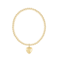 Classic Gold 3mm Bracelet - Love Plush Gold Charm - She Chester