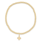 Classic Gold 3mm Bracelet - Signature Cross Gold Charm - She Chester