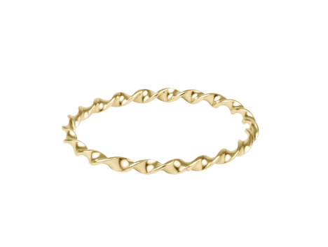 Classic Gold Twisted Thin Band Ring - Size 8 - She Chester