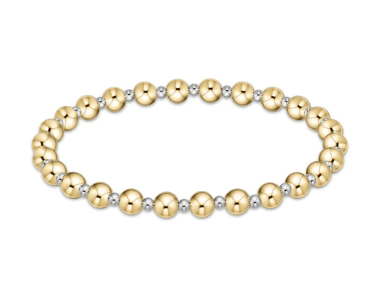 Classic Grateful Pattern 5mm Bead Bracelet - Mixed Metal - She Chester