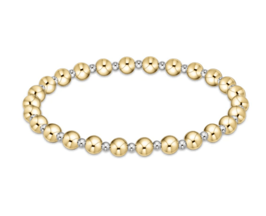 Classic Grateful Pattern 5mm Bead Bracelet - Mixed Metal - She Chester