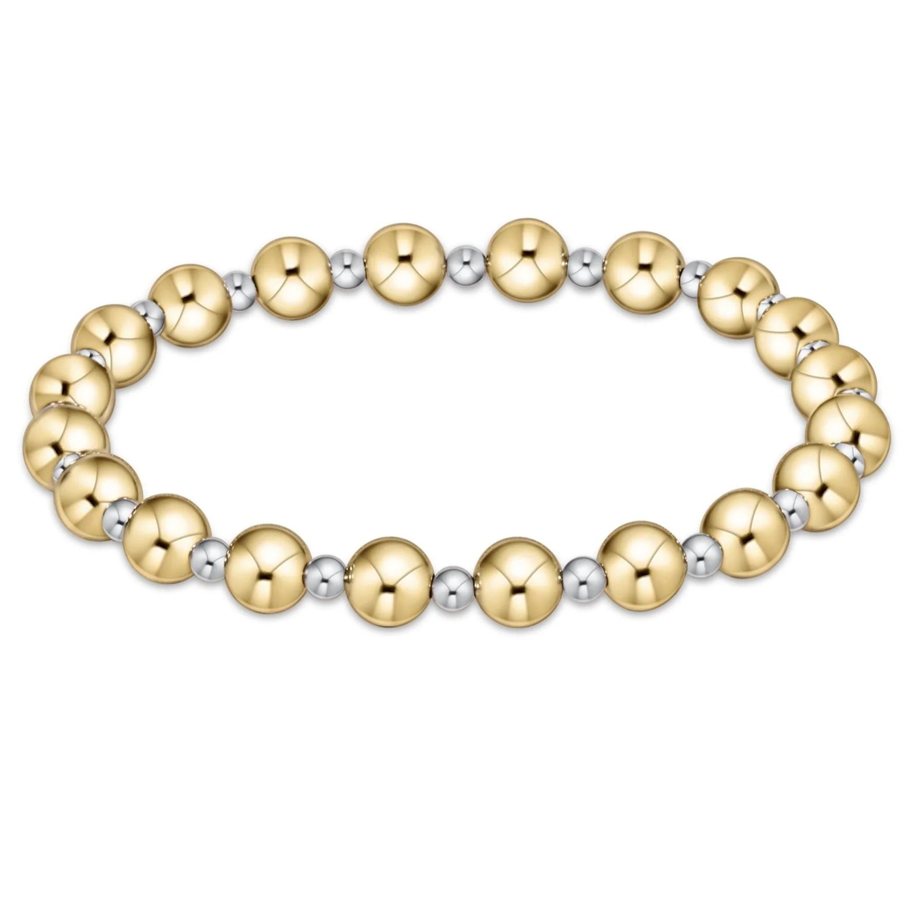 Classic Grateful Pattern 6mm Bead Bracelet - Mixed Metal - She Chester