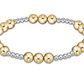 Classic Joy Pattern 6mm Bead Bracelet - Mixed Metal - She Chester