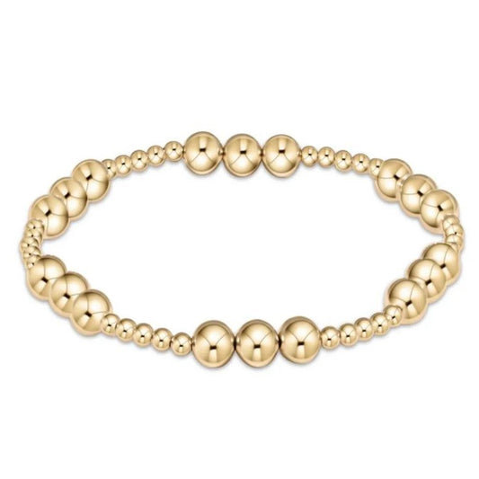 Classic Joy Pattern 6mm Bead Gold Bracelet - She Chester