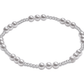 Classic Joy Pattern Sterling 4mm Bead Bracelet - Pearl - She Chester