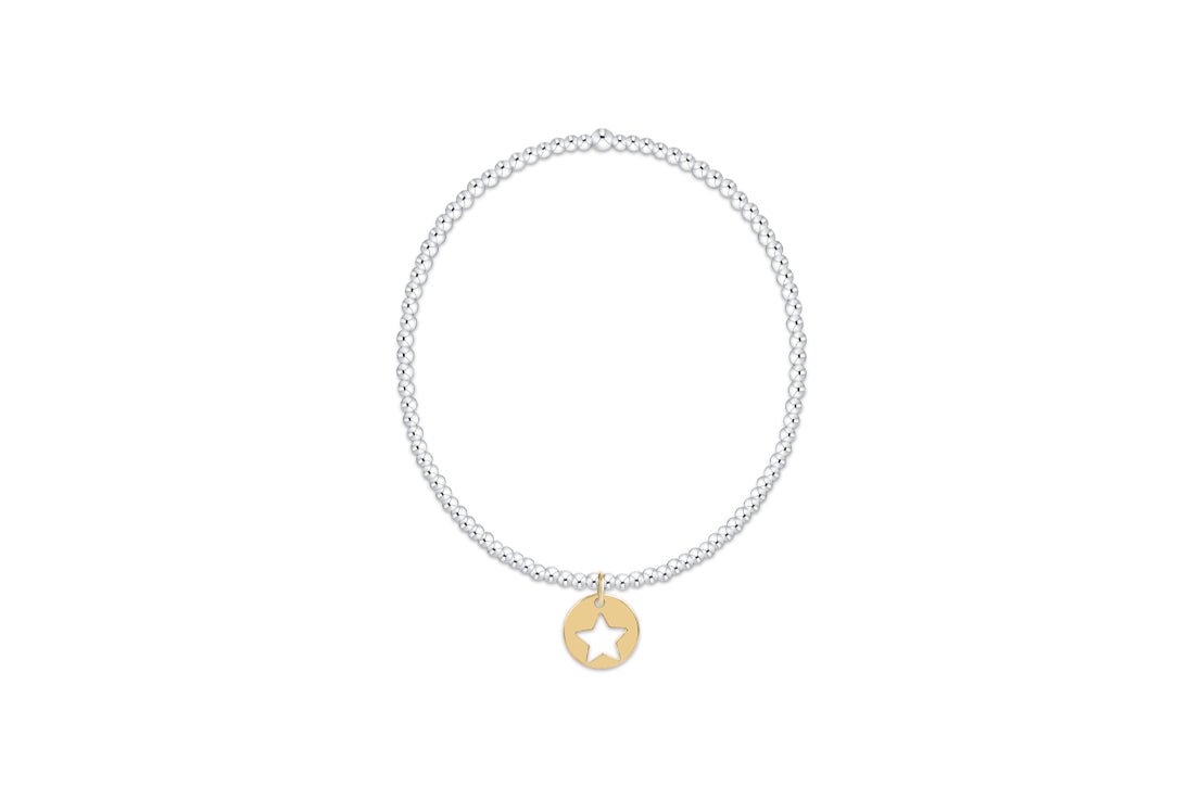 Classic Mixed Metal 2mm Bracelet - Star Small Gold - She Chester