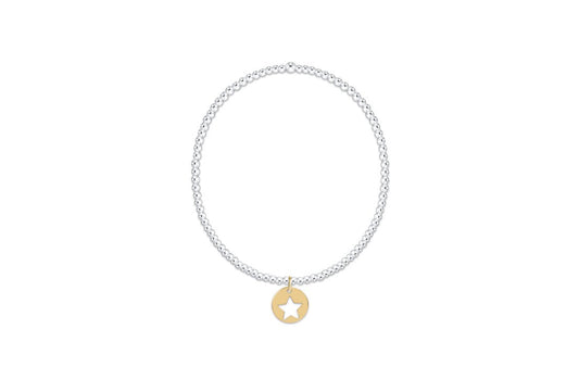 Classic Mixed Metal 2mm Bracelet - Star Small Gold - She Chester