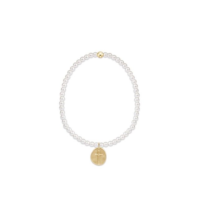 Classic Pearl 3mm Bead Bracelet - Inspire Small Gold - She Chester
