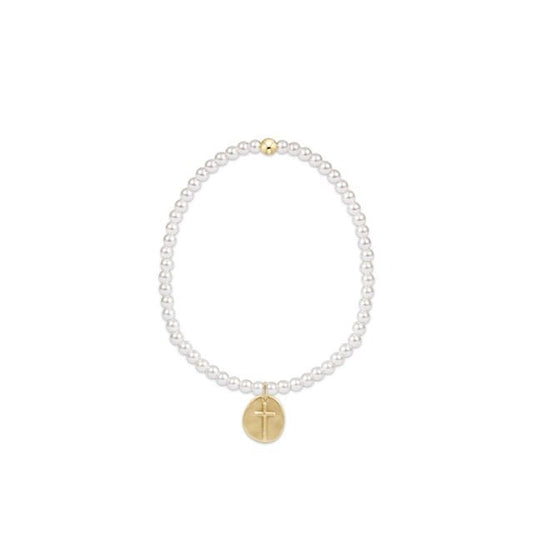 Classic Pearl 3mm Bead Bracelet - Inspire Small Gold - She Chester