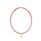 Classic Pink Opal 3mm Bracelet - Signature Cross Gold Charm - She Chester