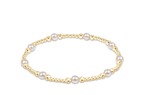 Classic Purpose Pattern 4mm Bead Bracelet - Pearl - She Chester