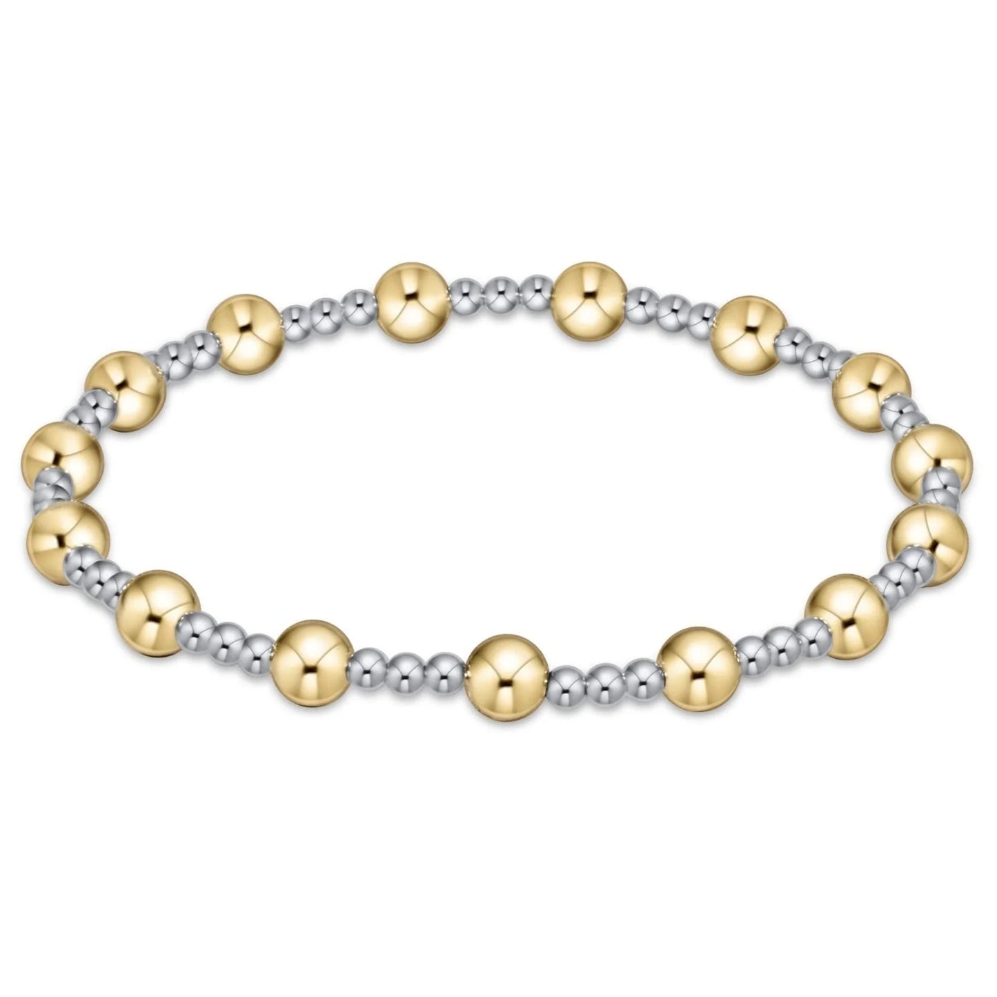 Classic Sincerity Pattern 5mm Bead Bracelet - Mixed Metal - She Chester