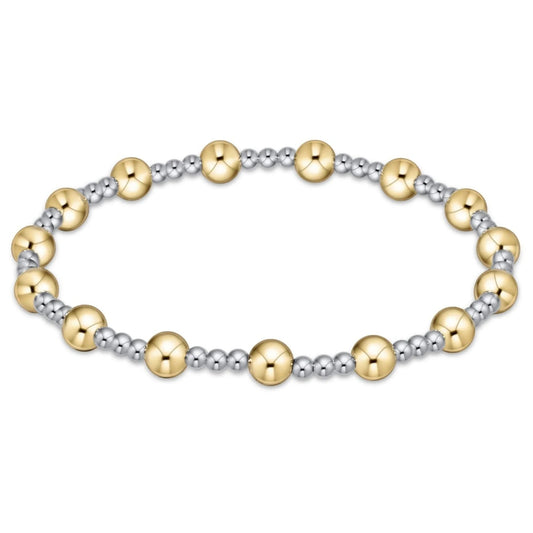 Classic Sincerity Pattern 5mm Bead Bracelet - Mixed Metal - She Chester