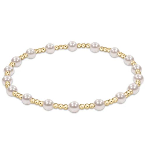 Classic Sincerity Pattern Pearl 4mm Bead Bracelet - She Chester