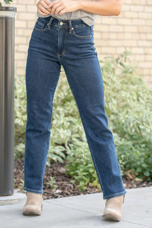 Classic Straight High Waist Tummy Control Jeans Style 888575 - She Chester