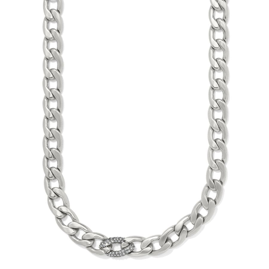 Cleo Pave Silver Necklace - JM7649 - She Chester