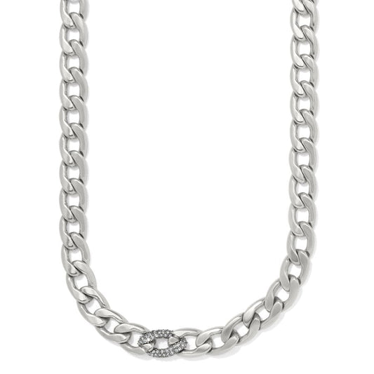 Cleo Pave Silver Necklace - JM7649 - She Chester