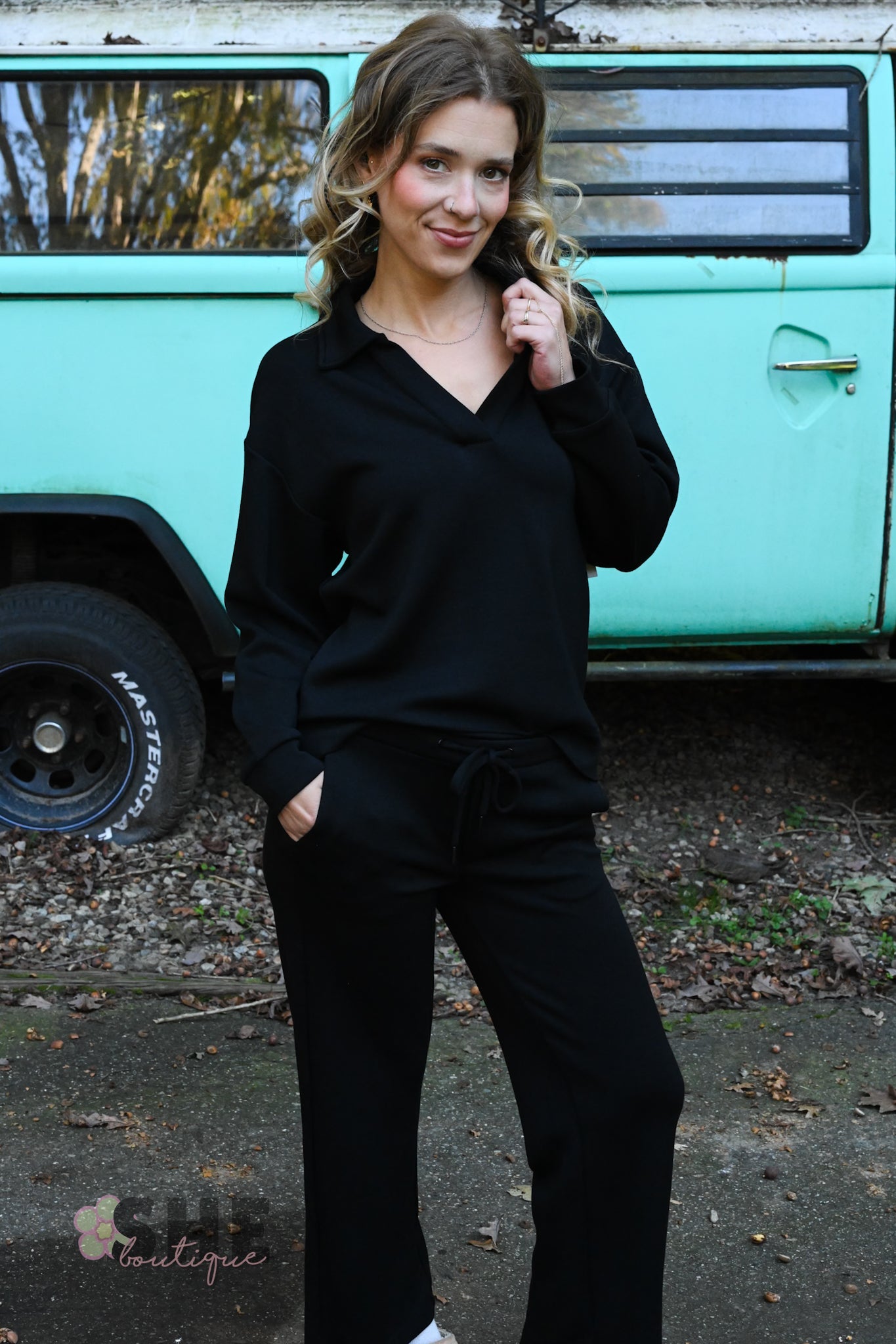 Cloud Wide Leg Pant Black - She Chester