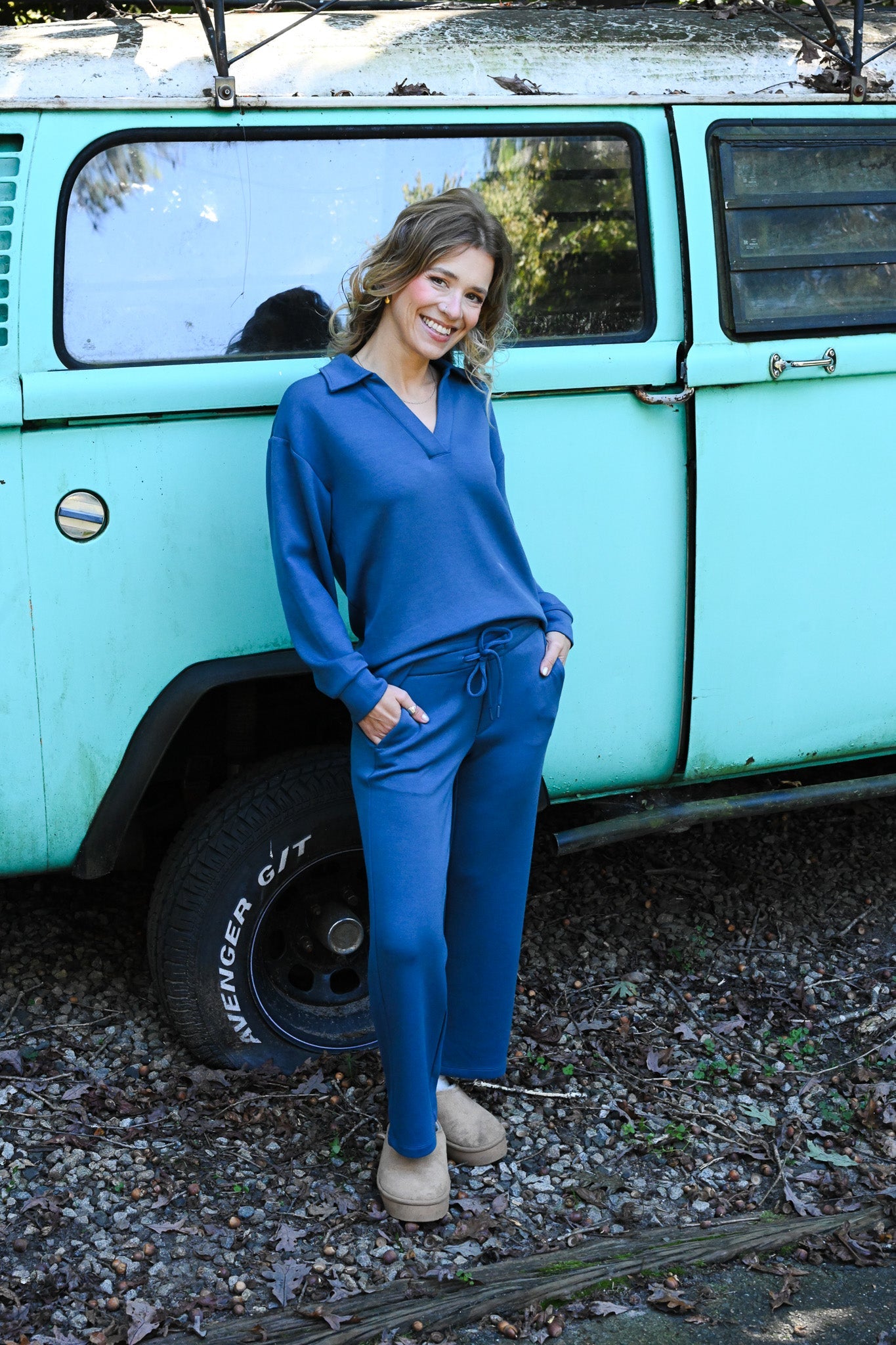 Cloud Wide Leg Pant Blue - She Chester