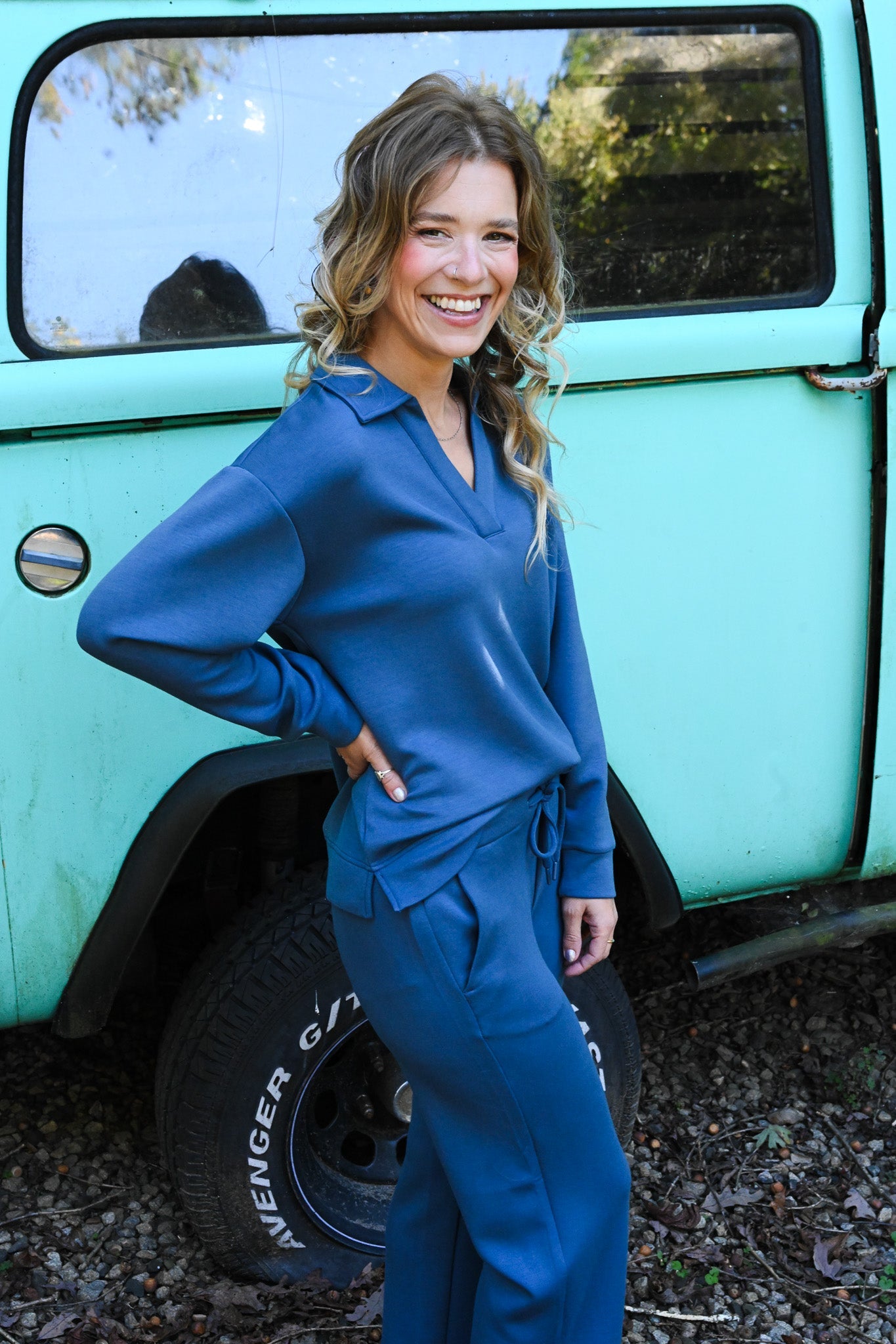Cloud Wide Leg Pant Blue - She Chester