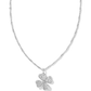Clover Crystal Necklace Rhodium White Crystal - She Chester