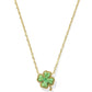 Clover Short Pendant Necklace Gold Lime Green Magnesite - She Chester