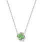 Clover Short Pendant Necklace Rhodium Lime Green Magnesite - She Chester