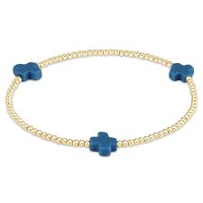 Signature Cross Gold 3mm Cobalt Blue