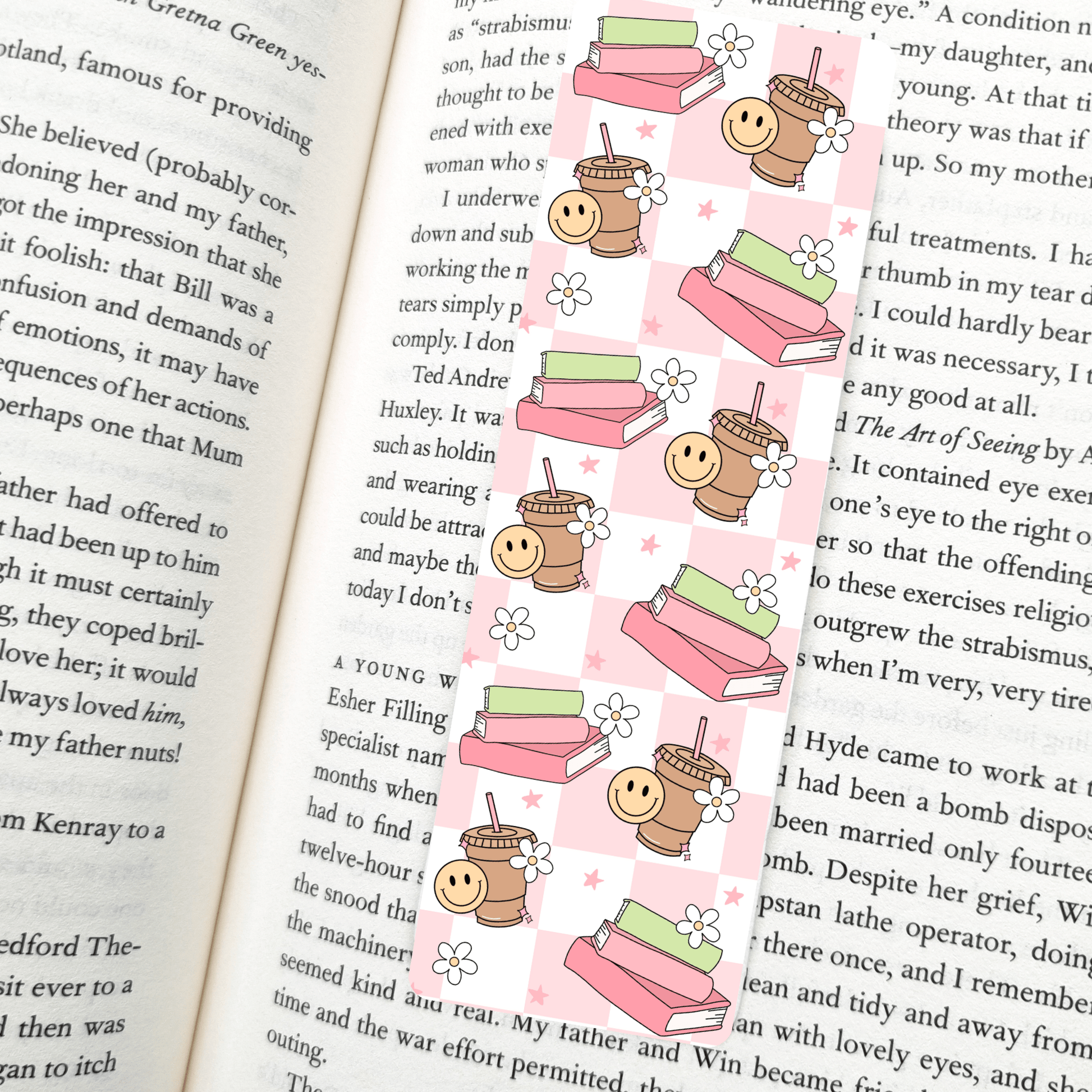 Coffee And Books Bookmark | Soft Matte Laminated   - She Chester
