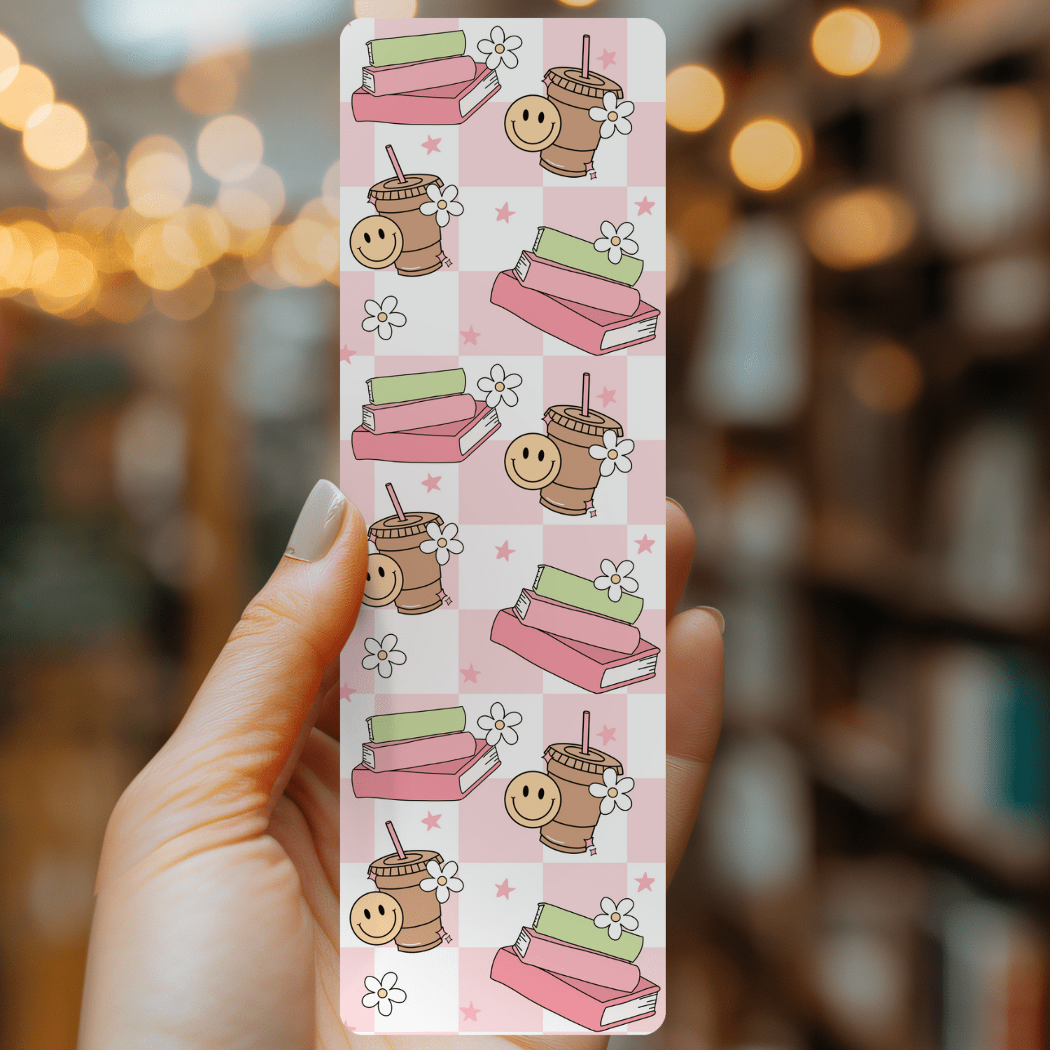 Coffee And Books Bookmark | Soft Matte Laminated   - She Chester