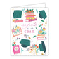 Congrats to the Grad Books and Grad Caps Greeting Card - She Chester