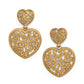 Contempo Gold Heart Drop Earrings JA0177 - She Chester