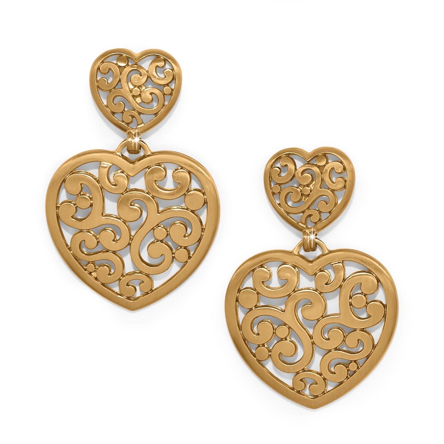 Contempo Gold Heart Drop Earrings JA0177 - She Chester