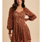 Copper Lace Fit And Flare Mini Dress - She Chester