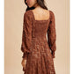 Copper Lace Fit And Flare Mini Dress - She Chester