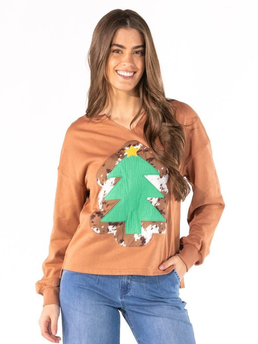 Cow Print Christmas Tree Top - She Chester