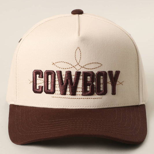 COWBOY Brown Brim Two - Tone Trucker Hat - She Chester