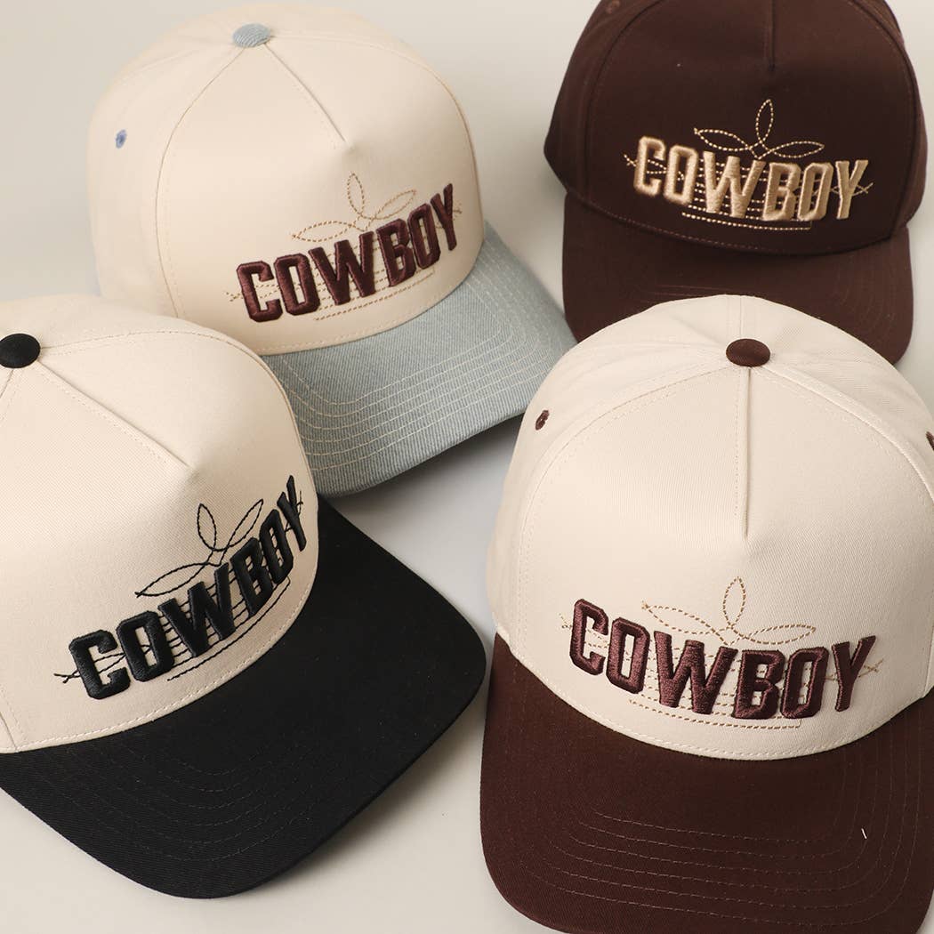 COWBOY Brown Brim Two - Tone Trucker Hat - She Chester