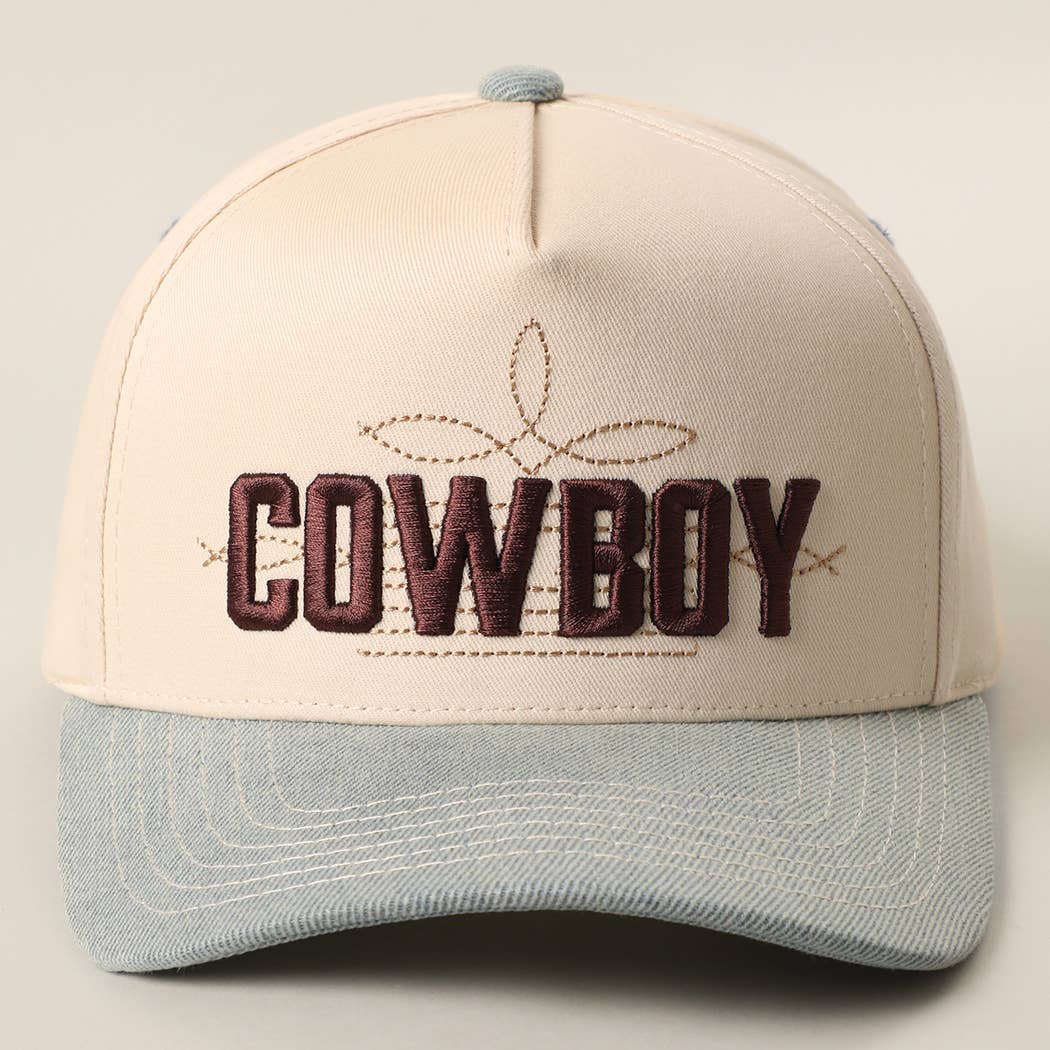 COWBOY Brown Brim Two - Tone Trucker Hat - She Chester