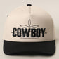 COWBOY Brown Brim Two - Tone Trucker Hat - She Chester