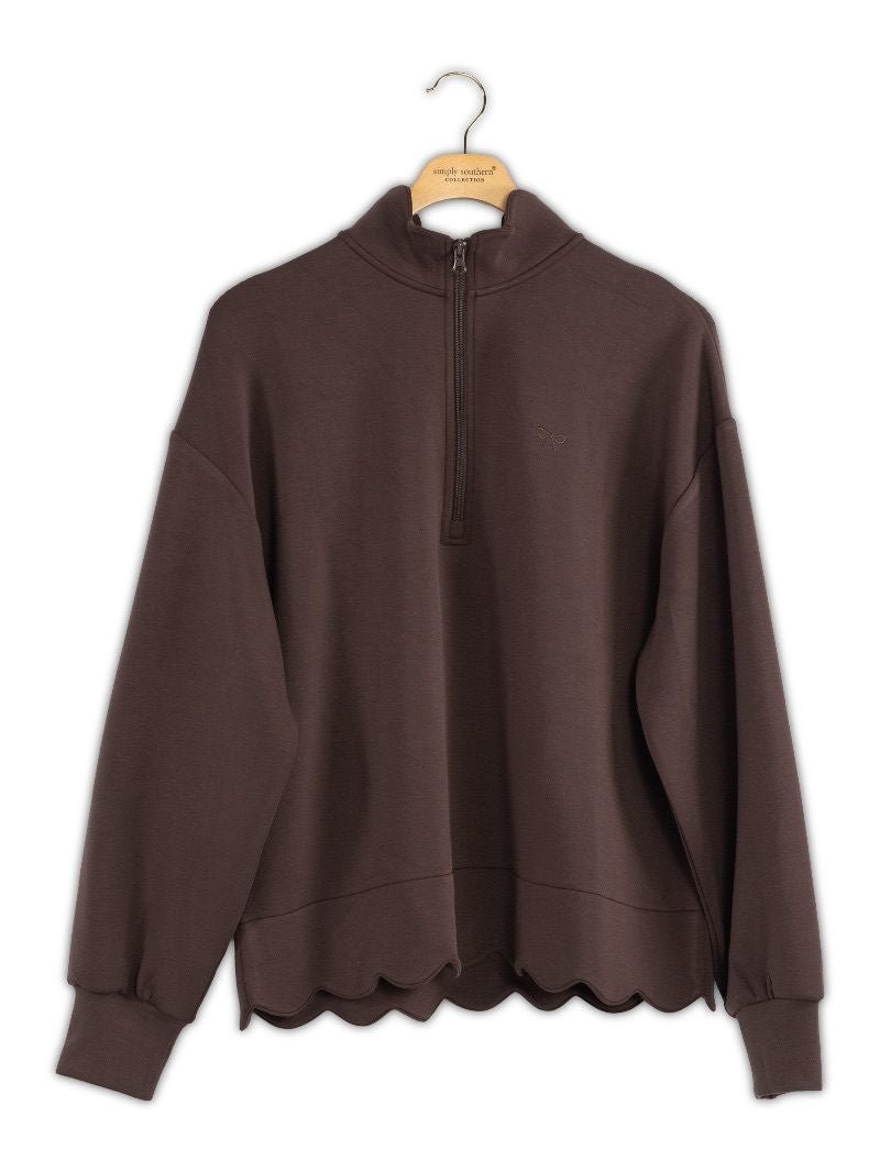 Cozy Coffee Scallop SS Zip - She Chester