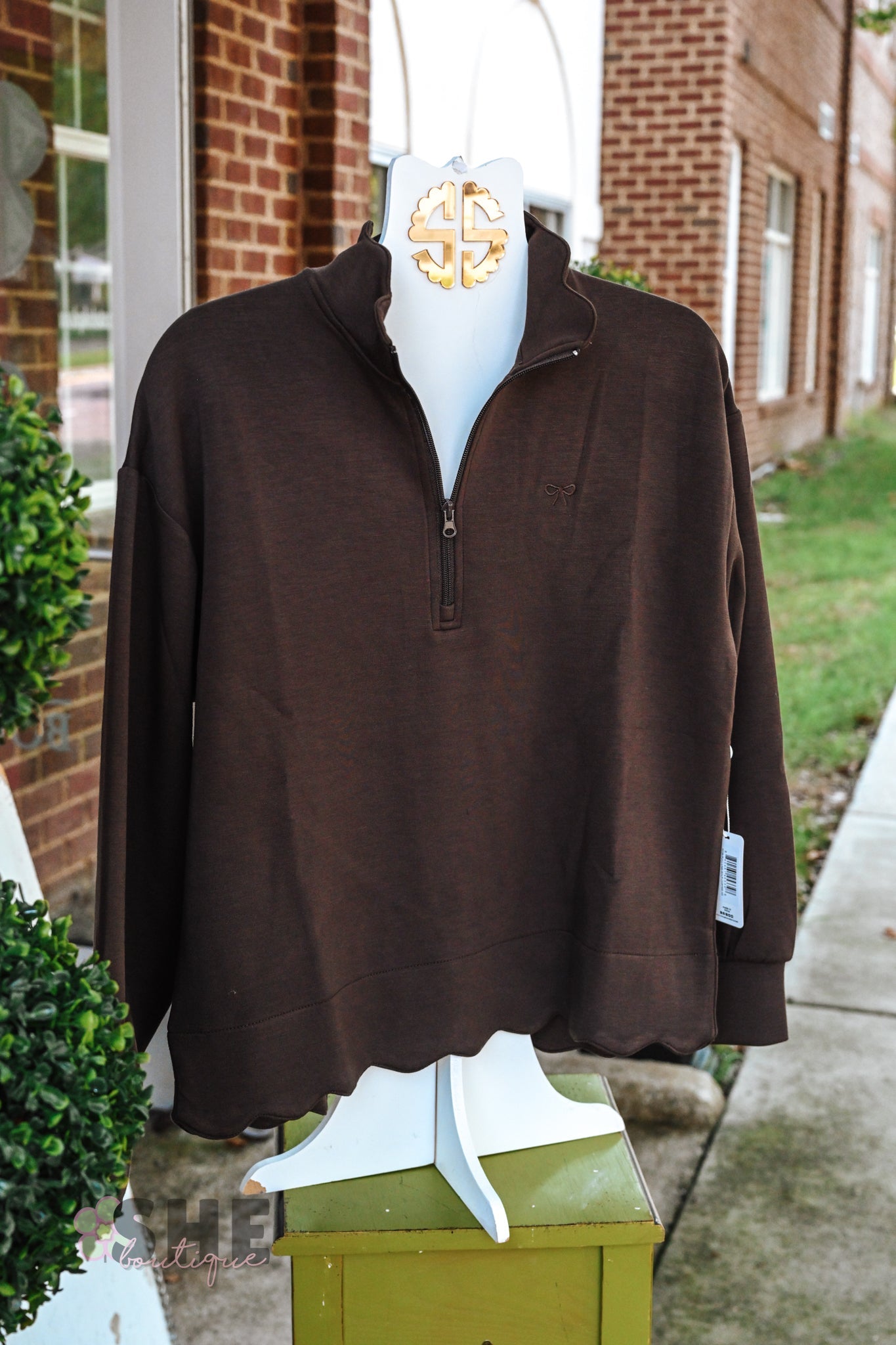 Cozy Coffee Scallop SS Zip - She Chester