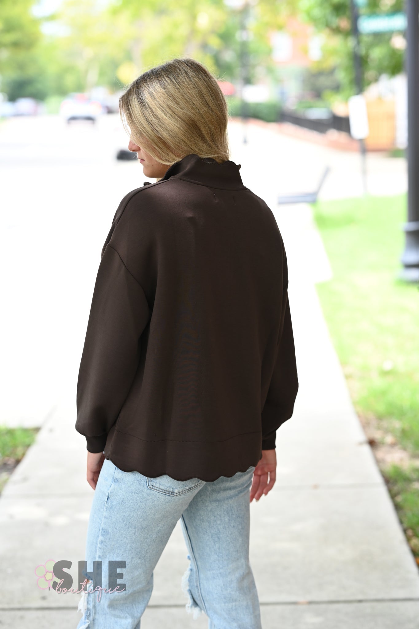 Cozy Coffee Scallop SS Zip - She Chester