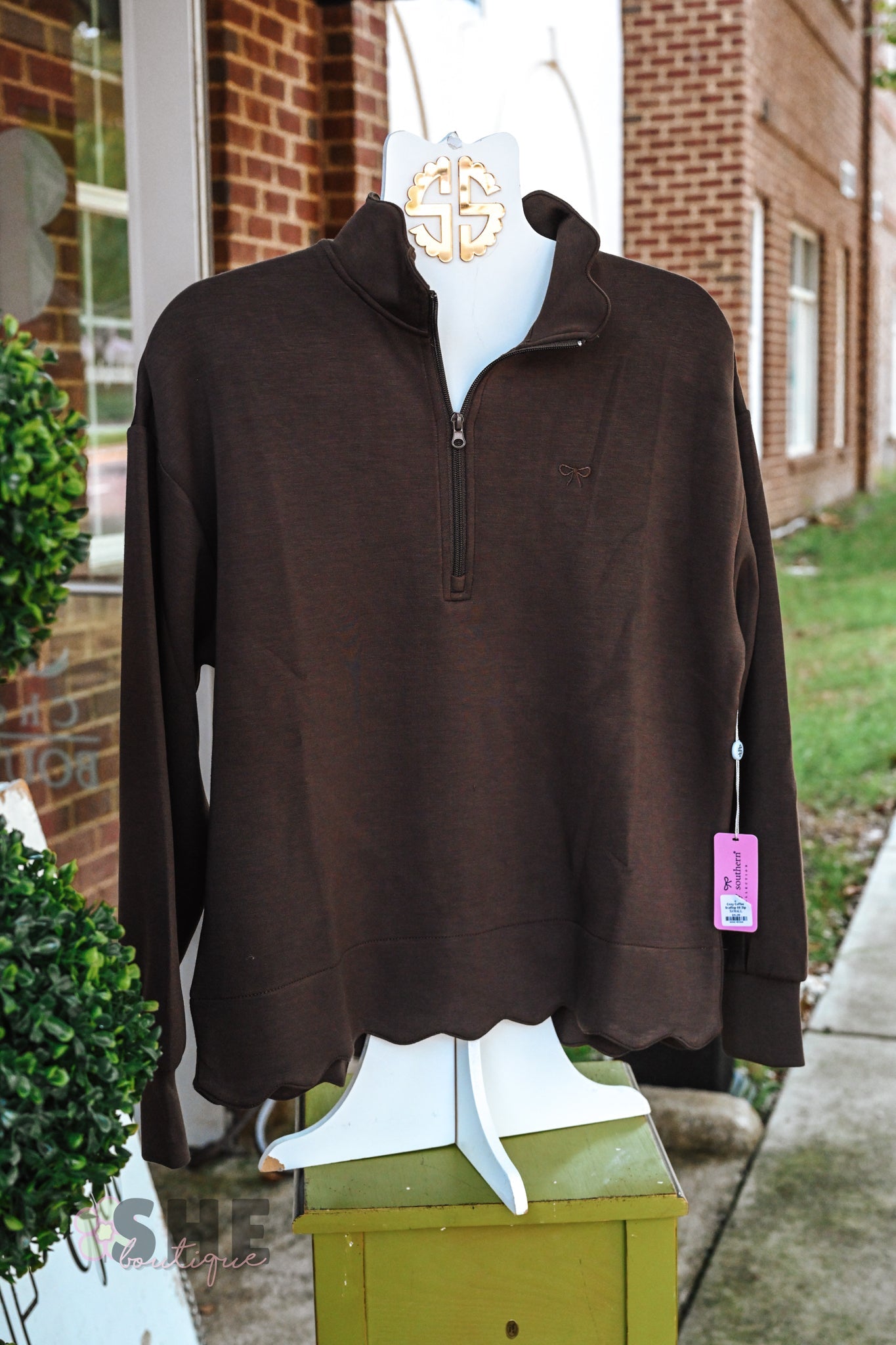 Cozy Coffee Scallop SS Zip - She Chester