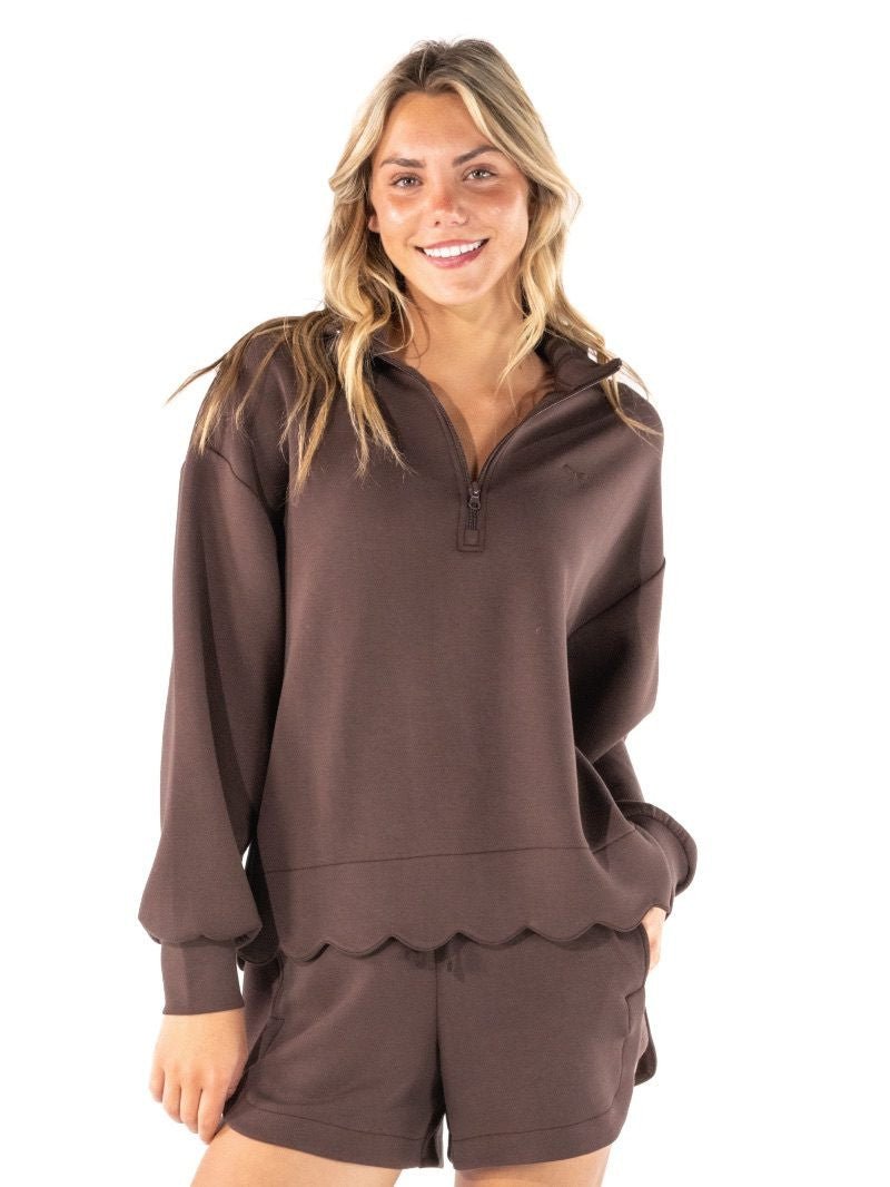 Cozy Coffee Scallop SS Zip - She Chester