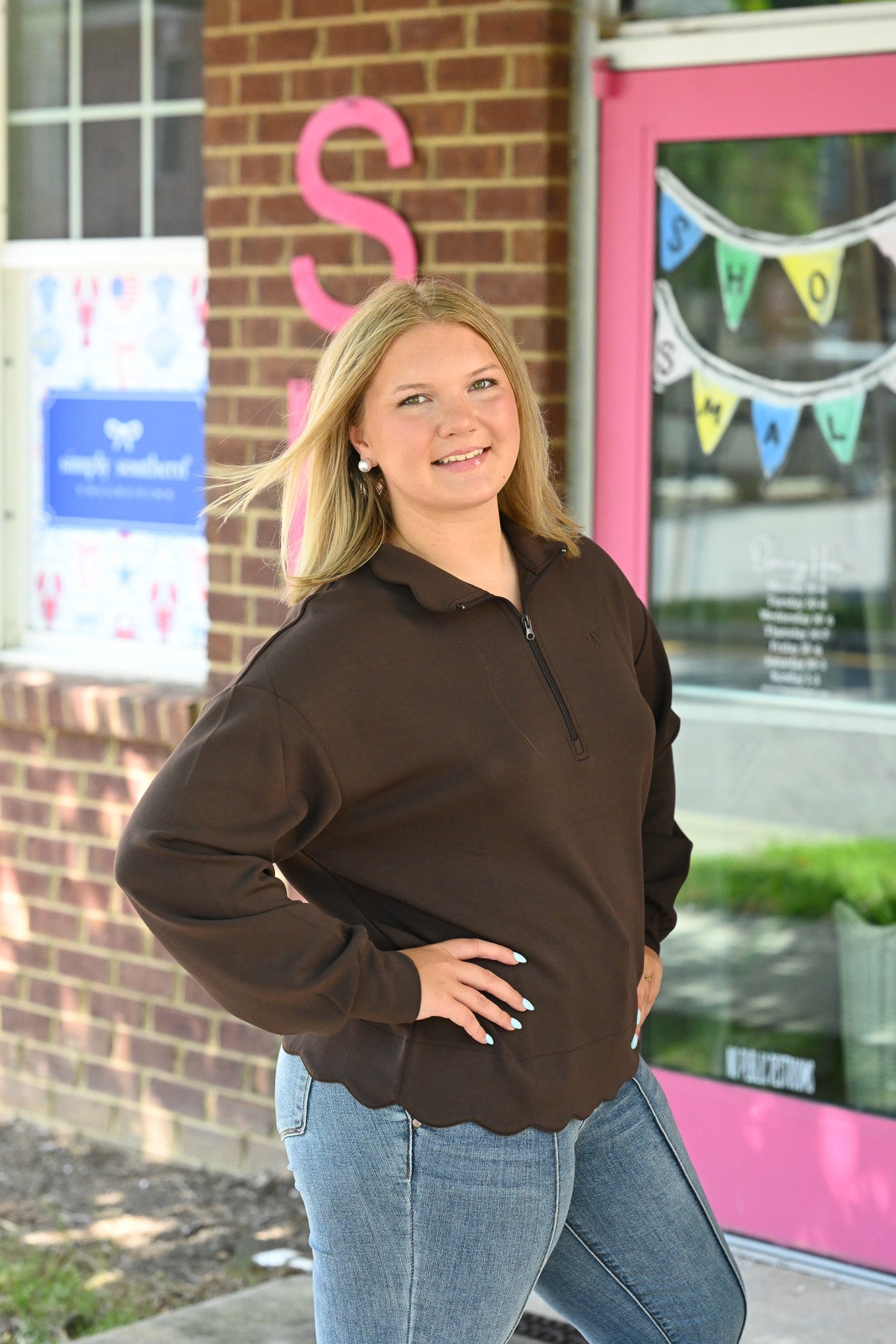 Cozy Coffee Scallop SS Zip - She Chester