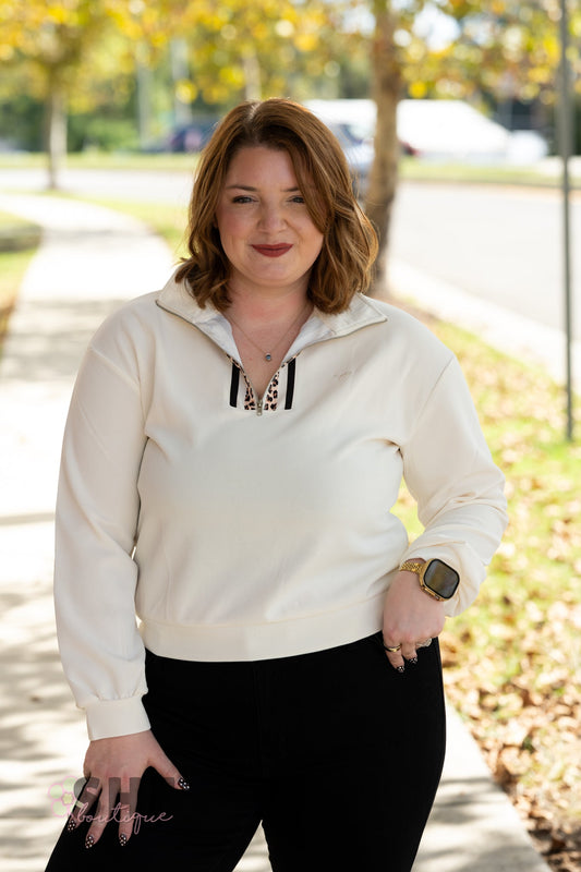 Cream Cheetah Pullover - She Chester